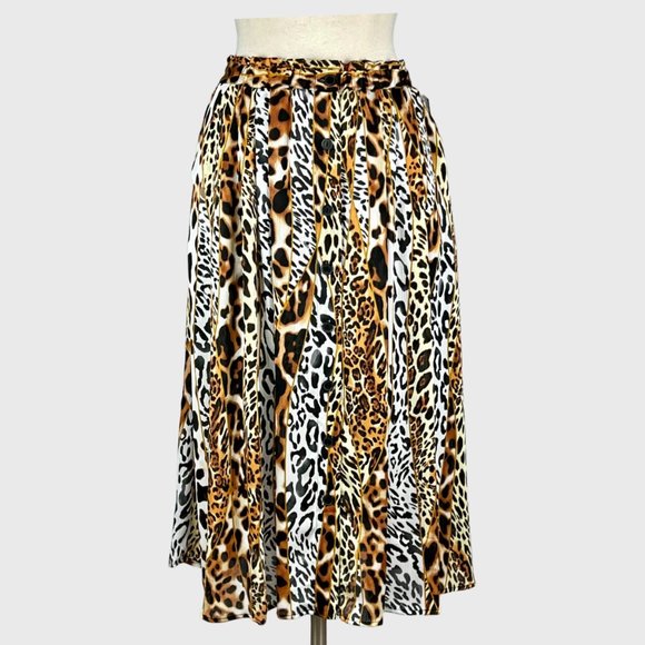 Peter Nygard Animal Leopard Print Button Front Long Skirt Size Small Petite - Picture 1 of 10